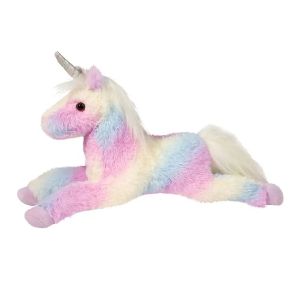 Douglas Cuddle Toy Pastel Rainbow Unicorn Anita  Plush 16 Inch Stuffed Animal